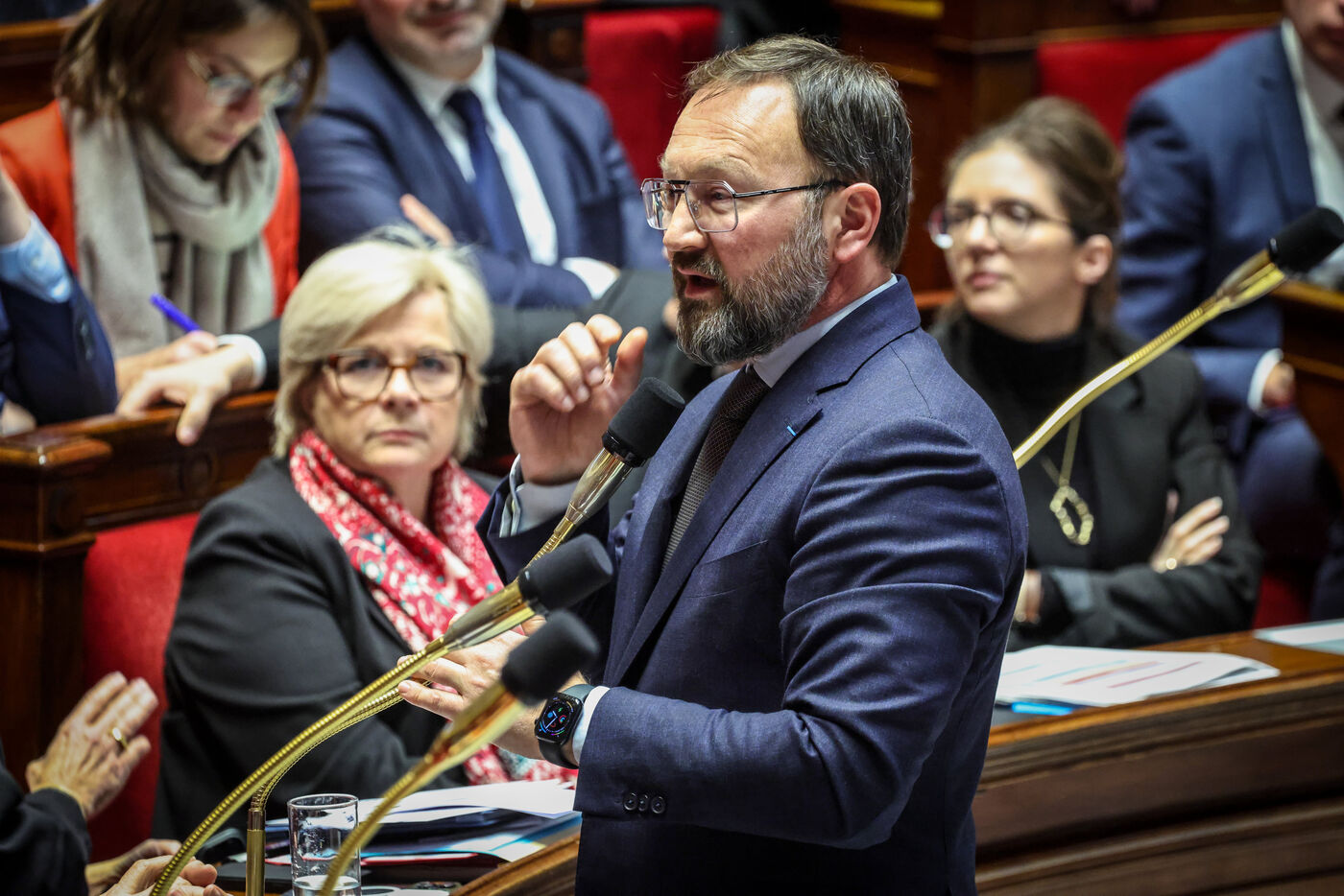 Paris (VIIe), le 18 février. Depuis janvier, Patrick Mignola, proche de François Bayrou, est ministre chargé des relations avec le Parlement. LP/Fred Dugit 